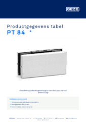 PT 84  * Productgegevens tabel NL