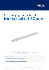 Montageplaat ECturn Productgegevens tabel NL