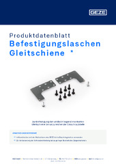 Befestigungslaschen Gleitschiene  * Produktdatenblatt DE