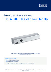 TS 4000 IS closer body Product data sheet EN