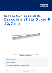 Braccio a slitta Boxer P 20,7 mm Scheda tecnica prodotto IT
