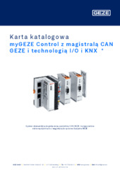 myGEZE Control z magistralą CAN GEZE i technologią I/O i KNX  * Karta katalogowa PL