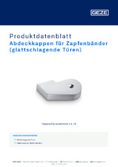 Abdeckkappen für Zapfenbänder (glattschlagende Türen) Produktdatenblatt DE