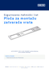 Ploča za montažu zatvarača vrata Sigurnosno-tehnički list HR