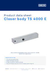 Closer body TS 4000 E Product data sheet EN