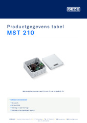MST 210 Productgegevens tabel NL