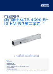 闭门器主体TS 4000 R-IS KM BG第二单元  * 产品规格书 ZH