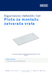 Ploča za montažu zatvarača vrata Sigurnosno-tehnički list HR