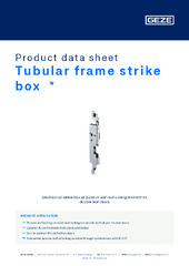 Tubular frame strike box  * Product data sheet EN