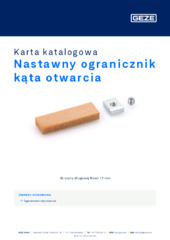 Nastawny ogranicznik kąta otwarcia Karta katalogowa PL