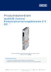 myGEZE Control Potenzialverteilungsklemme 0 V DC  * Produktdatenblatt DE