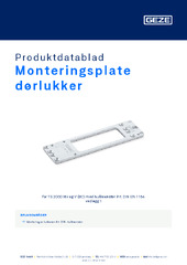Monteringsplate dørlukker Produktdatablad NB