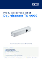 Deurdranger TS 4000 Productgegevens tabel NL