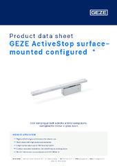 GEZE ActiveStop surface-mounted configured  * Product data sheet EN