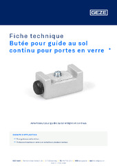 Butée pour guide au sol continu pour portes en verre  * Fiche technique FR