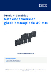 Sæt endedæksler glasklemmeplade 30 mm Produktdatablad DA