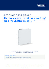Dummy cover with supporting ringfor JUNG LS 990  * Product data sheet EN