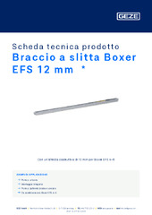 Braccio a slitta Boxer EFS 12 mm  * Scheda tecnica prodotto IT