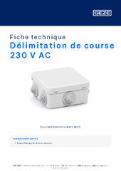 Délimitation de course 230 V AC Fiche technique FR