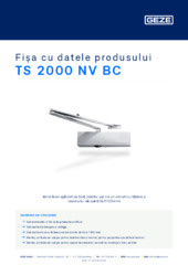TS 2000 NV BC Fișa cu datele produsului RO