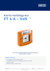 FT 4 A - VdS  * Karta katalogowa PL