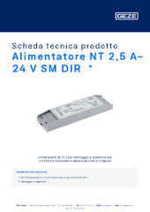 Alimentatore NT 2,5 A-24 V SM DIR  * Scheda tecnica prodotto IT