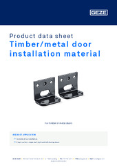 Timber/metal door installation material Product data sheet EN
