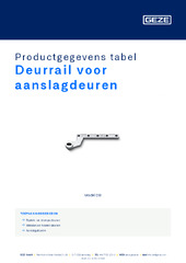 Deurrail voor aanslagdeuren Productgegevens tabel NL
