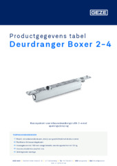 Deurdranger Boxer 2-4 Productgegevens tabel NL