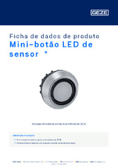 Mini-botão LED de sensor  * Ficha de dados de produto PT