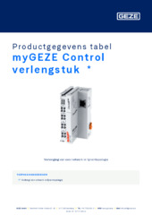 myGEZE Control verlengstuk  * Productgegevens tabel NL