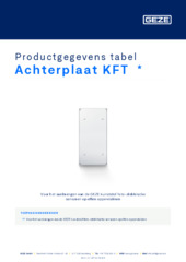 Achterplaat KFT  * Productgegevens tabel NL