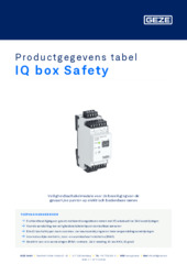 IQ box Safety Productgegevens tabel NL