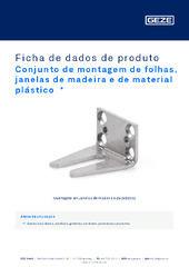Conjunto de montagem de folhas, janelas de madeira e de material plástico  * Ficha de dados de produto PT