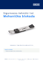 Mehanička blokada Sigurnosno-tehnički list HR