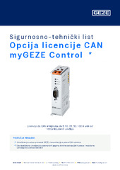 Opcija licencije CAN myGEZE Control  * Sigurnosno-tehnički list HR