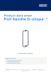Pull handle D-shape  * Product data sheet EN