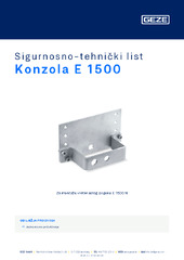 Konzola E 1500 Sigurnosno-tehnički list HR