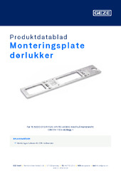 Monteringsplate dørlukker Produktdatablad NB