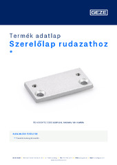 Szerelőlap rudazathoz  * Termék adatlap HU