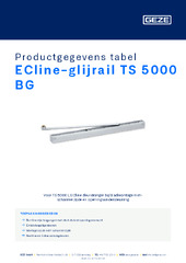 ECline-glijrail TS 5000 BG Productgegevens tabel NL