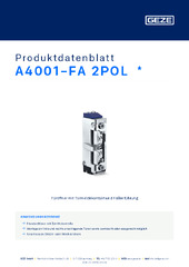 A4001-FA 2POL  * Produktdatenblatt DE