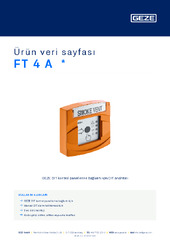 FT 4 A  * Ürün veri sayfası TR