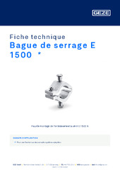 Bague de serrage E 1500  * Fiche technique FR