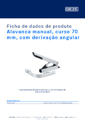 Alavanca manual, curso 70 mm, com derivação angular Ficha de dados de produto PT