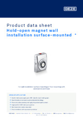 Hold-open magnet wall installation surface-mounted  * Product data sheet EN