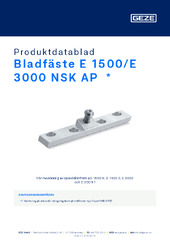 Bladfäste E 1500/E 3000 NSK AP  * Produktdatablad SV