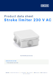 Stroke limiter 230 V AC Product data sheet EN