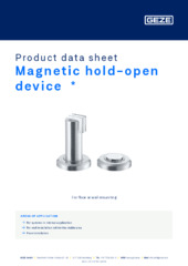 Magnetic hold-open device  * Product data sheet EN