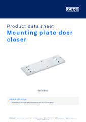 Mounting plate door closer Product data sheet EN